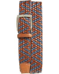 Torino - Braided Leather & Linen Belt - Lyst