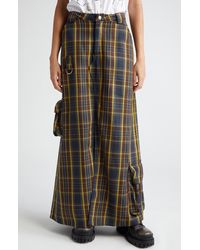 Collina Strada - Stomp Plaid Cotton Flannel Cargo Maxi Skirt - Lyst