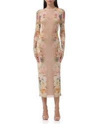AFRM - Ashland Long Sleeve Midi Dress - Lyst