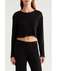Andine - Maeve Palermo Rib Long Sleeve Crop Top - Lyst