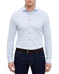 Emanuel Berg - 4flex Modern Fit Solid Knit Button-up Shirt - Lyst