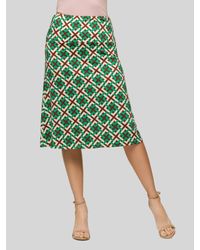 24seven Comfort Apparel - Geometric Print Comfortable Elastic Waist Knee Length Skirt - Lyst