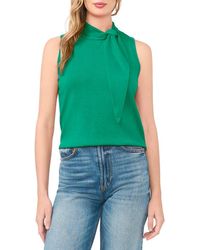 Cece - Tie Neck Sweater Tank - Lyst