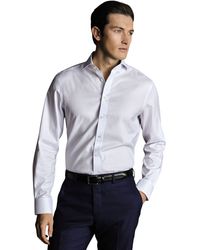 Charles Tyrwhitt - Check Non-iron Twill Cutaway Slim Fit Shirt Single Cuff - Lyst