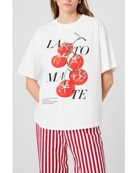 French Connection - La Tomate Oversize Cotton Graphic T-Shirt - Lyst