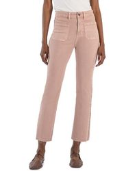 Kut From The Kloth - Reese Patch Pocket Raw Hem Crop Slim Straight Leg Jeans - Lyst