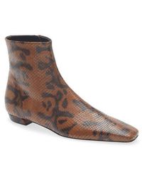 Proenza Schouler - Trap Python Embossed Flat Ankle Boot - Lyst
