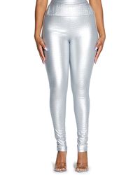 Naked Wardrobe - Oh So Tight Crocodile Faux Leather leggings - Lyst