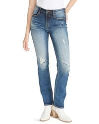 Vigoss - Ace Destroyed High Waist Straight Leg Jeans - Lyst