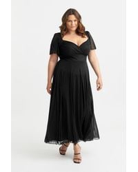 Scarlett & Jo - Kemi Solid Bolero Wrap Bodice Maxi Gown - Lyst