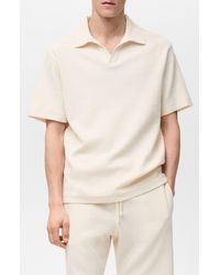 Mango - Johnny Collar Textured Cotton Blend Polo - Lyst