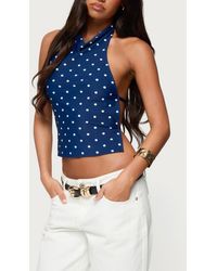 Edikted - Raiya Polka Dot Open Back Halter Top - Lyst