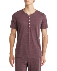 Daniel Buchler - Heathered Recycled Cotton Blend Henley Pajama T-shirt - Lyst
