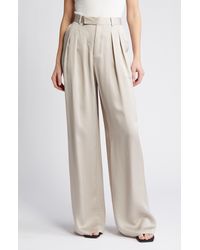 FRAME - Pleated Wide Leg Trousers - Lyst