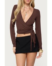 Edikted - Malenna Wrap Crop Top - Lyst
