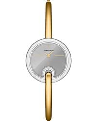 Tory Burch - The Small Pierced Two-Tone Bangle Bracelet Watch, 30Mm - Lyst