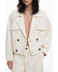 Desigual - Double Breasted Crop Jacket - Lyst