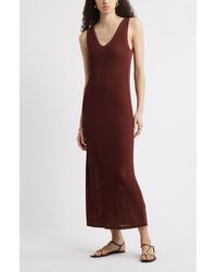 Nordstrom - Sleeveless Open Stitch Maxi Sweater Dress - Lyst