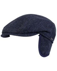 Wigéns - Herringbone Wool Ivy Slim Cap With Earflaps - Lyst