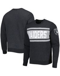 Men's '47 Heathered Gray Las Vegas Raiders Franklin Wooster Throwback Long Sleeve Hoodie T-Shirt Size: Medium