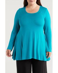 24seven Comfort Apparel - Swing Asymmetric Hem Tunic Top - Lyst