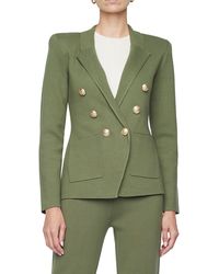 L'Agence - Kenzie Cotton Blend Knit Double Breasted Blazer - Lyst