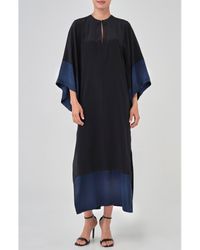 ocean + main - Kimono Sleeve Silk Dress - Lyst