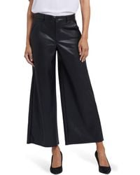 NYDJ - Morgan Faux Leather Wide Leg Ankle Pants - Lyst
