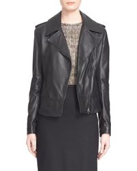 Max Mara 'Ginepro' Lambskin Leather Jacket - Black