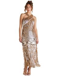 Coast - Sequin Tassel Halter Neck Dress - Lyst