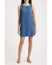 Frank & Eileen - Shell Sleeveless Denim Shift Dress - Lyst