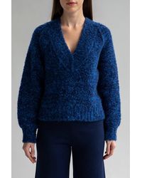 SSKEIN - V Neck Boucle Pullover - Lyst