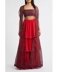 Santi - Mirza Choli & Palazzo Pants Set With Dupatta - Lyst