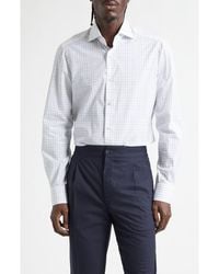 Isaia - Check Button-Up Shirt - Lyst