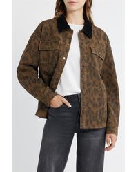 Thread & Supply - Leopard Print Cotton Denim Shacket - Lyst