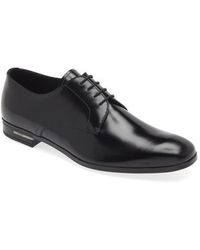 Prada - Spazzolato Plain Toe Derby - Lyst