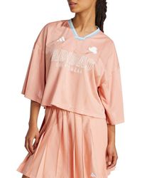 adidas - Tiro 3-Stripes Oversized Crop Jersey - Lyst