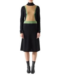 LK Bennett - Natalia Colorblock Long Sleeve Merino Wool & Cotton Sweater Dress - Lyst