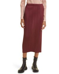 Pleats Please Issey Miyake - Monthly Colors October Pleated Midi Skirt - Lyst