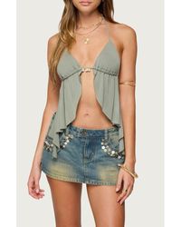 Edikted - Safi Backless Split Front Halter Top - Lyst
