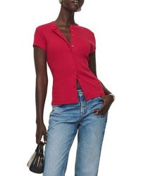 Reformation - Raelynn Organic Cotton Knit Button-Up Top - Lyst