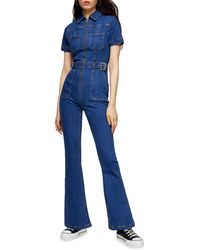topshop contrast denim boiler suit