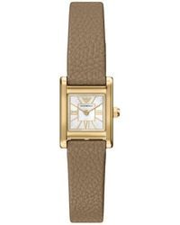 Emporio Armani - Quartz Two-hand Leather Watch - Lyst