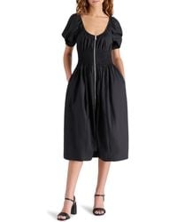 Steve Madden - Liora Smocked Waist Cotton Poplin Dress - Lyst