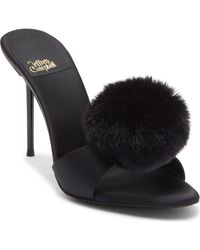 Jeffrey Campbell - Shopaholic Faux Fur Pom Slide Sandal - Lyst