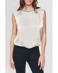 DKNY - Chain Sleeveless Crinkle Satin Top - Lyst