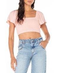 Roxy - Sandy Beach Smocked Twist Reversible Crop Top - Lyst