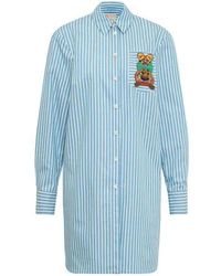 Maison Common - Striped Long Shirt With Silk Back - Lyst