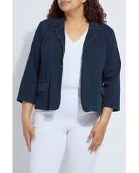 Lyssé - Ntials Della Denim Crop Blazer - Lyst