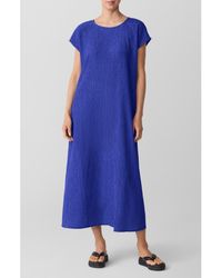 Eileen Fisher - Short Sleeve Jacquard Maxi Dress - Lyst